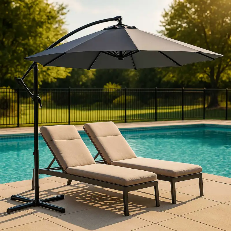 Parasol déporté gris anthracite WERKA PRO