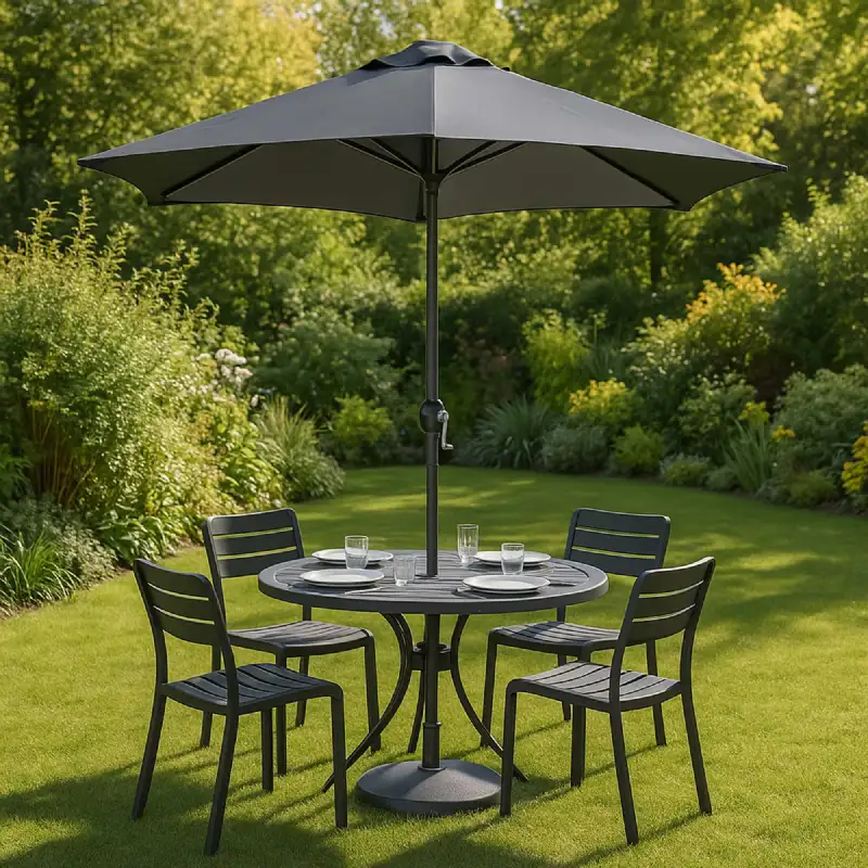 Parasol Droit WERKA PRO - Gris Anthracite Ø 2m