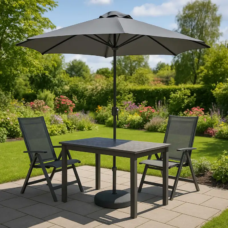 Parasol Droit WERKA PRO - Gris Anthracite Ø 2m