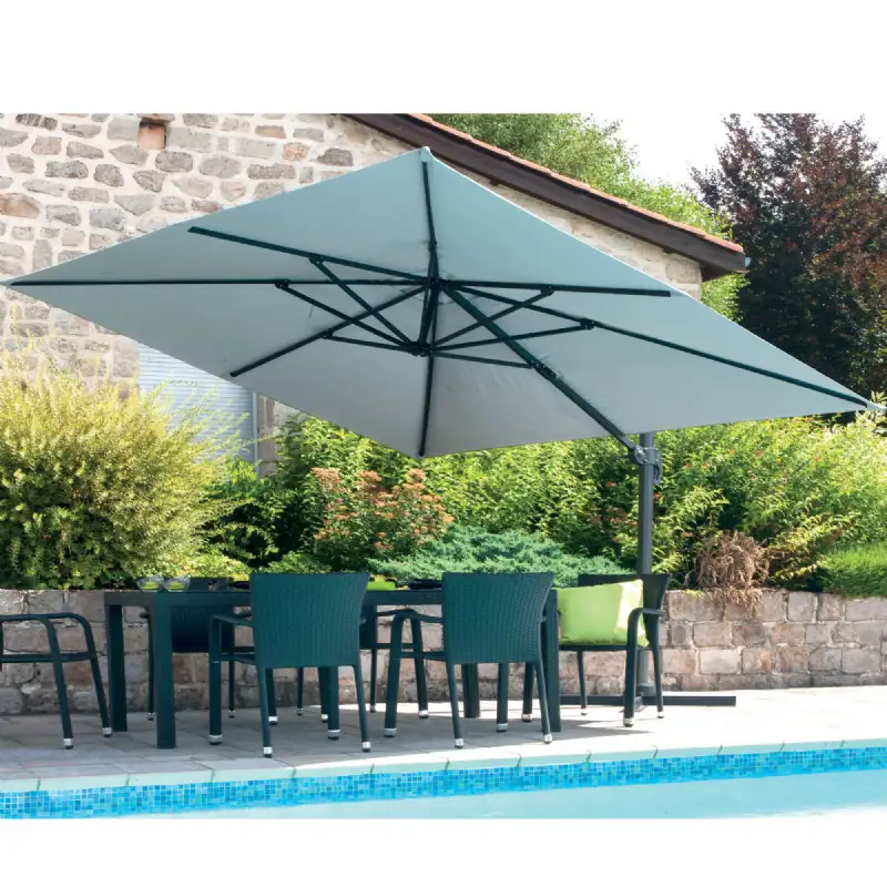 Parasol LuxeKing aluminium à mât déporté (4mx3m) Ozalide