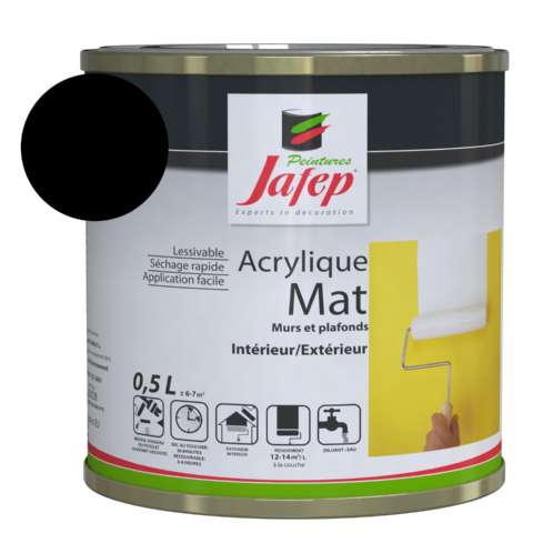 Peinture acrylique mat noir Jafep