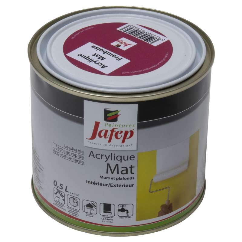 Peinture acrylique mat framboise Jafep (0,5L)