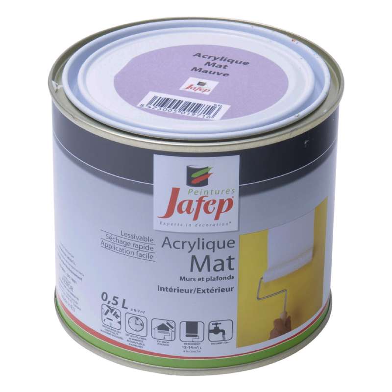 Peinture acrylique mat mauve Jafep