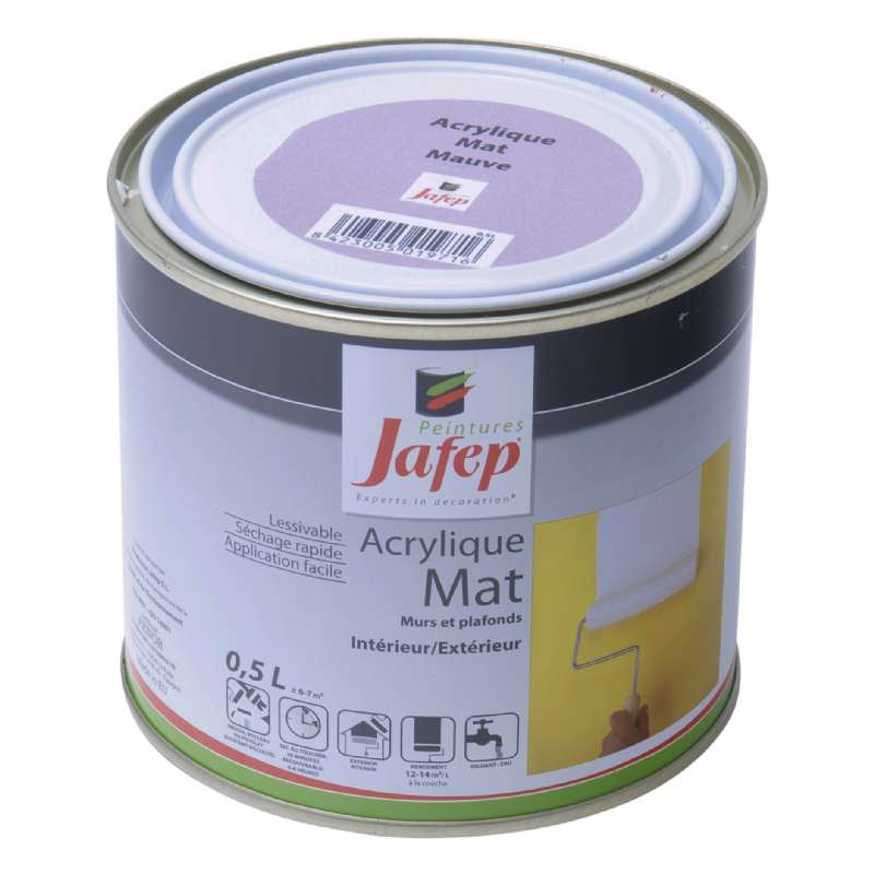 Peinture acrylique mat mauve Jafep - Jafep - 8,99€ Peinture acrylique mat mauve Jafep