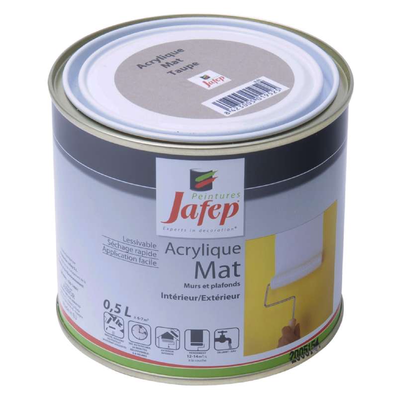 Peinture acrylique mate taupe Jafep (0,5L)