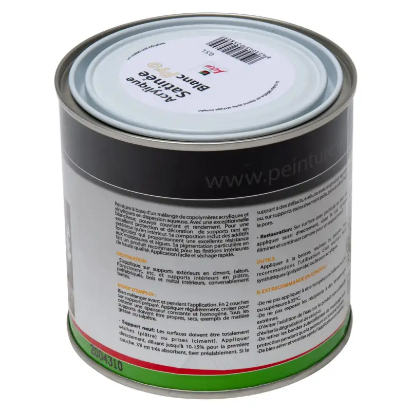 Peinture acrylique satinée blanc pro Jafep