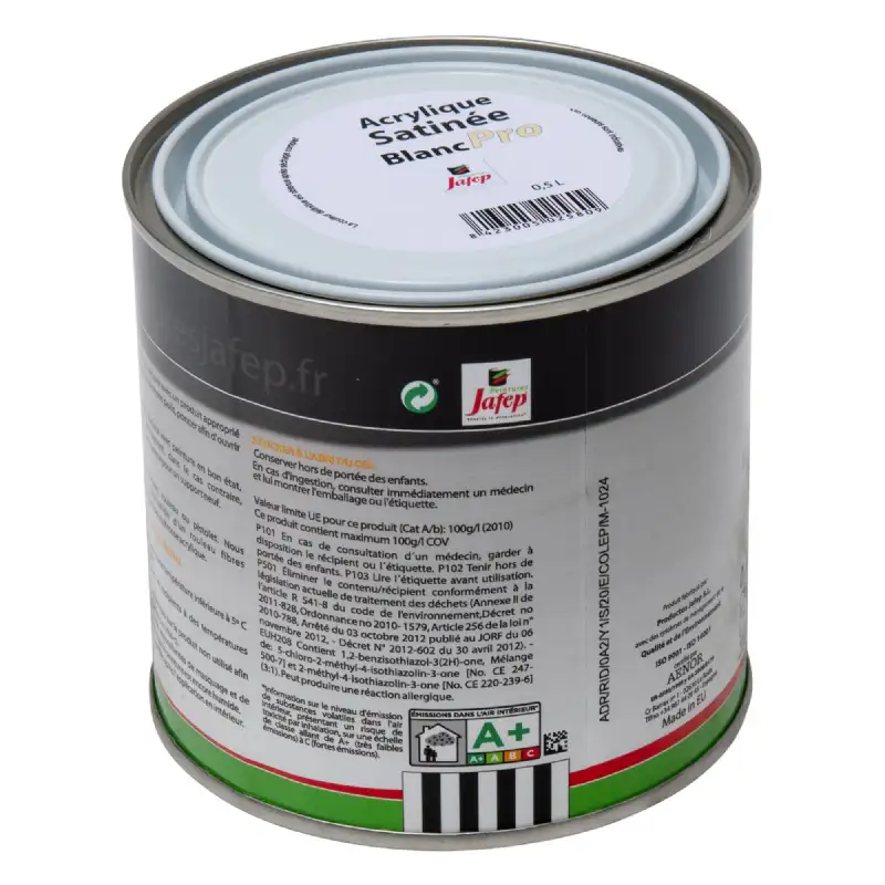 Peinture acrylique satinée blanc pro Jafep