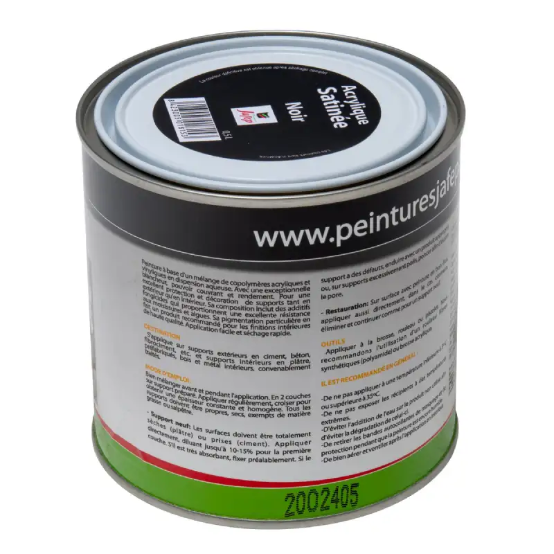 Peinture acrylique satinée noir Jafep