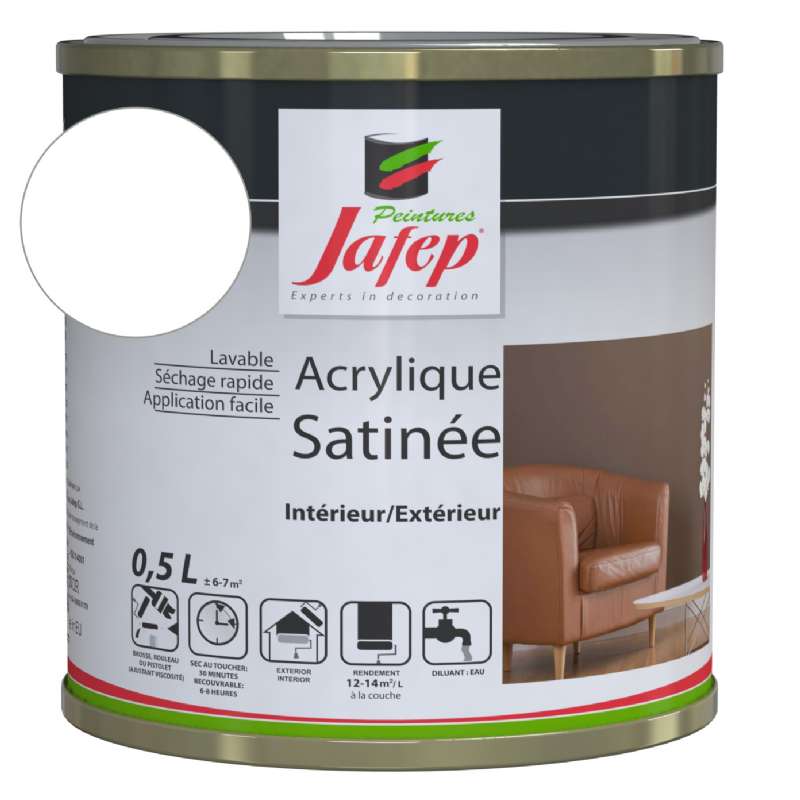 Peinture acrylique satinée blanc pro Jafep