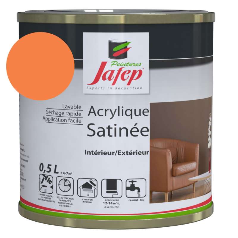 Peinture acrylique satinée rose Jafep (0,5l) - Jafep - 8,99€ Peinture acrylique satinée rose Jafep (0,5l)