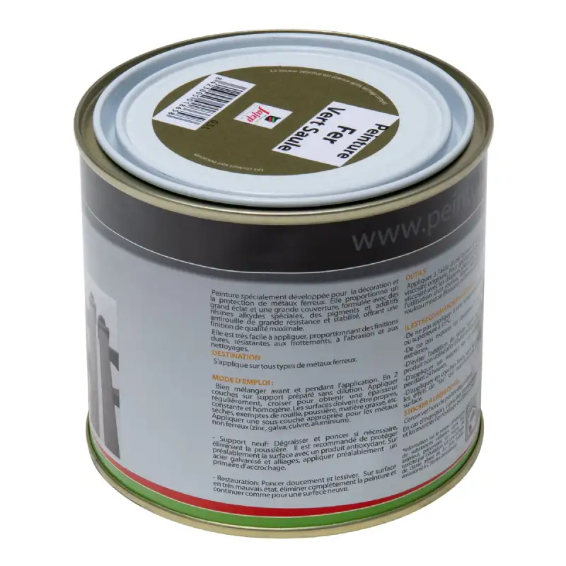 Peinture fer antirouille vert saule 0,5L