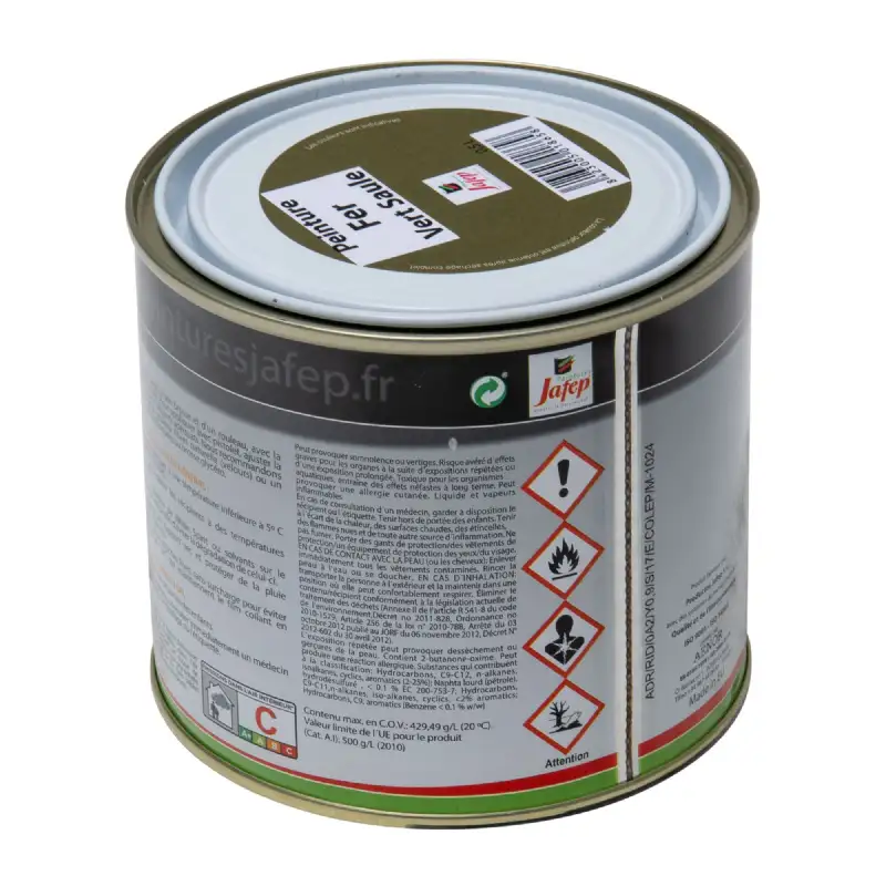 Peinture fer antirouille vert saule 0,5L