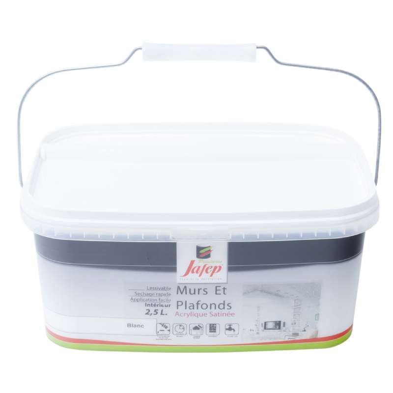 Peinture mur et plafond satinée blanc (2,5L) Jafep - Jafep - 28,99€ Peinture mur et plafond satinée blanc (2,5L) Jafep