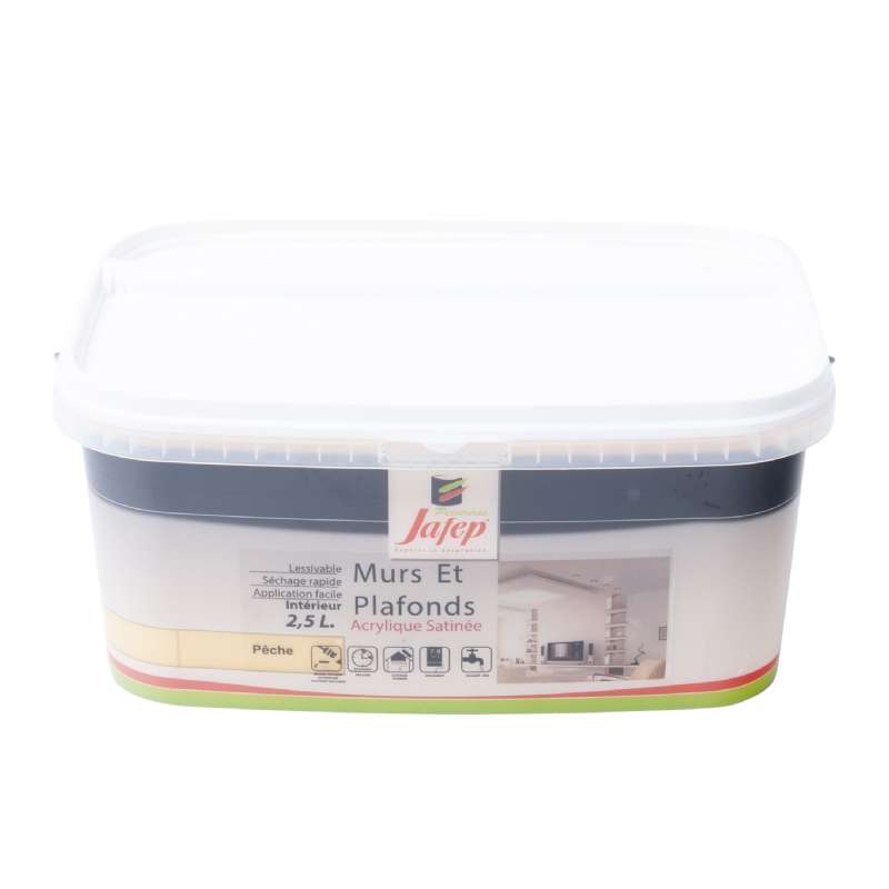 Peinture mur et plafond satinée pêche (2,5L) Jafep - Jafep - 28,99€ Peinture mur et plafond satinée pêche (2,5L) Jafep