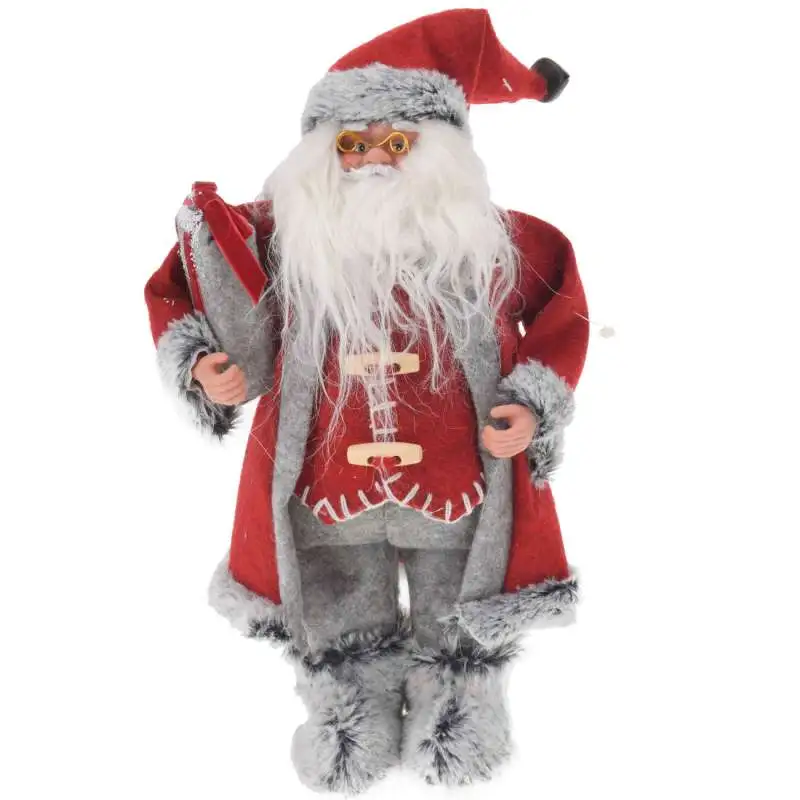 Père noel avec sac à cadeau h:37cm