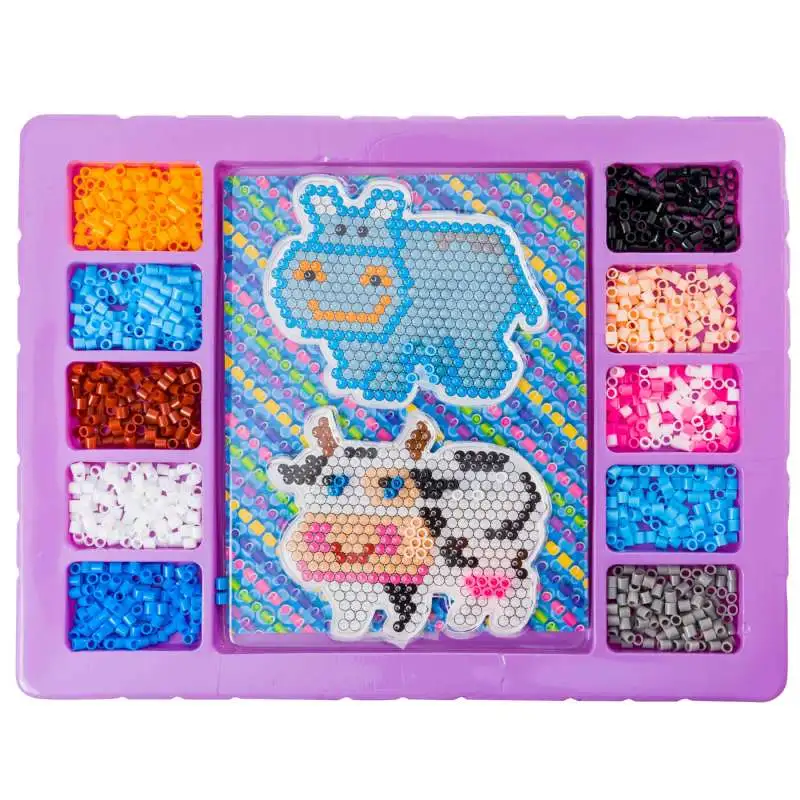 Perles à repasser hippopotame et vache