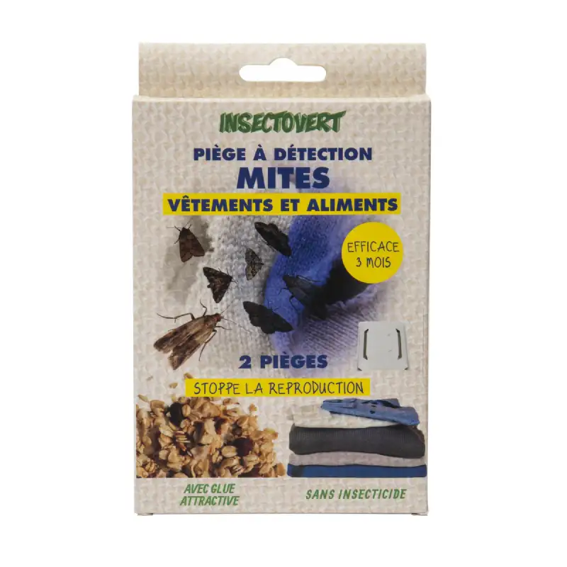 Piège à détection mites vestimentaires et alimentaires (Lot de 2)
