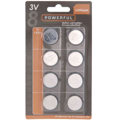 Pile bouton CR2025 lithium, 3v les 8pièces - Powerfil - 1,48€ Pile bouton CR2025 lithium, 3v les 8pièces