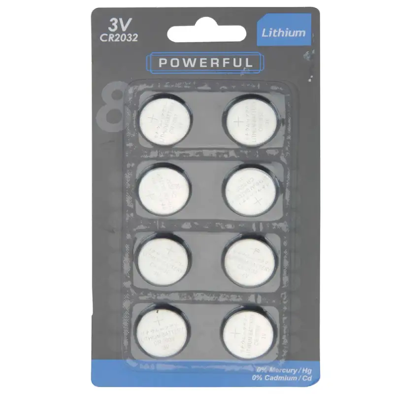 Lot de 8 piles bouton 3 volts CR2032