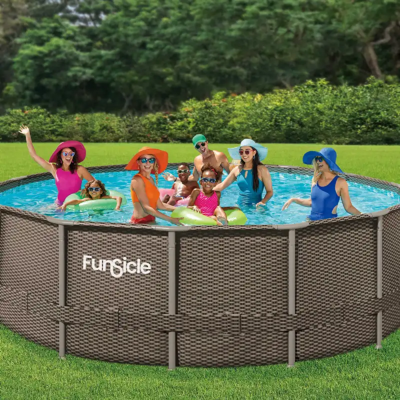 Piscine tubulaire ronde Funsicle marron Ø 4,57m x h1,22m