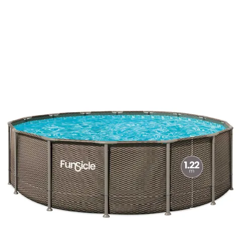 Piscine tubulaire ronde Funsicle marron Ø 4,57m x h1,22m