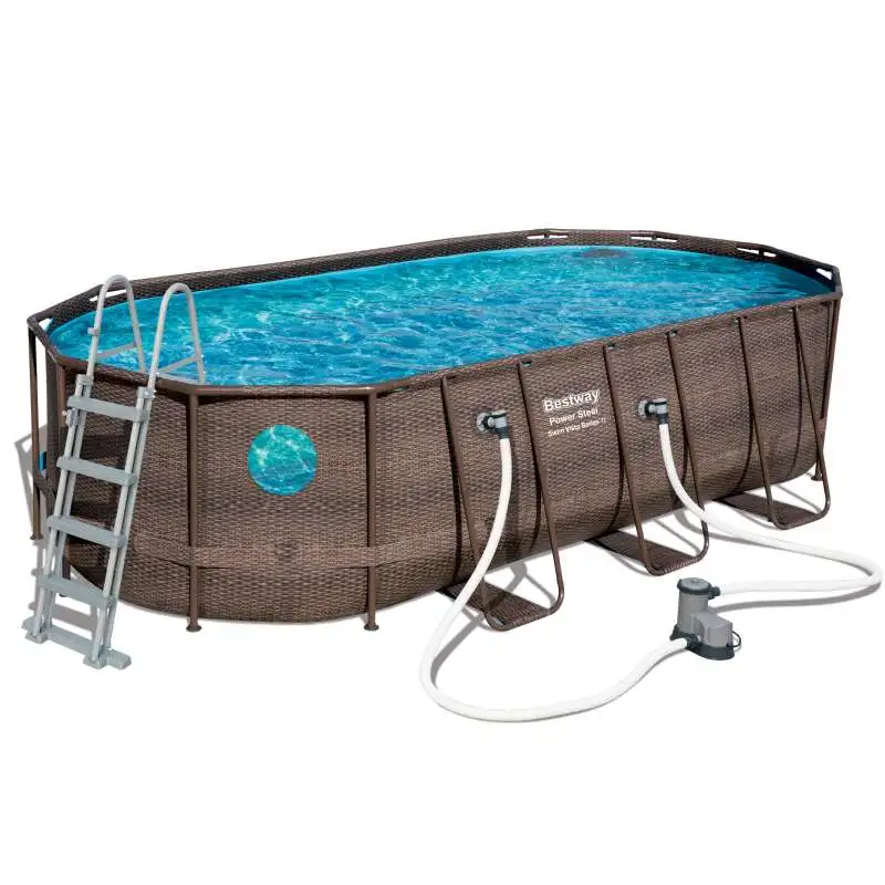 Piscine tubulaire ovale avec hublots (5,49x2,74x1,22m) Bestway