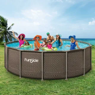 Piscine tubulaire ronde Funsicle marron Ø 4,57m x h1,22m