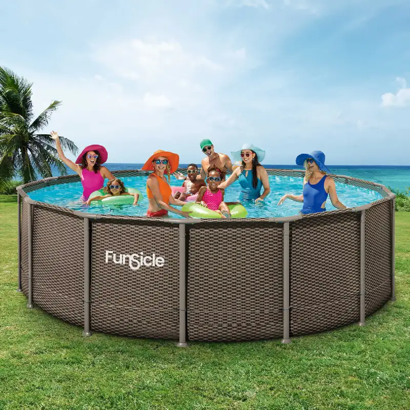 Piscine tubulaire ronde Funsicle marron Ø 4,57m x h1,22m