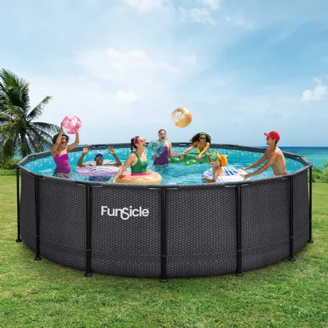 Piscine tubulaire ronde Funsicle noire Ø 4,57m x h1,22m