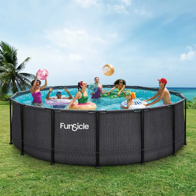 Piscine tubulaire ronde Funsicle noire Ø 4,57m x h1,22m
