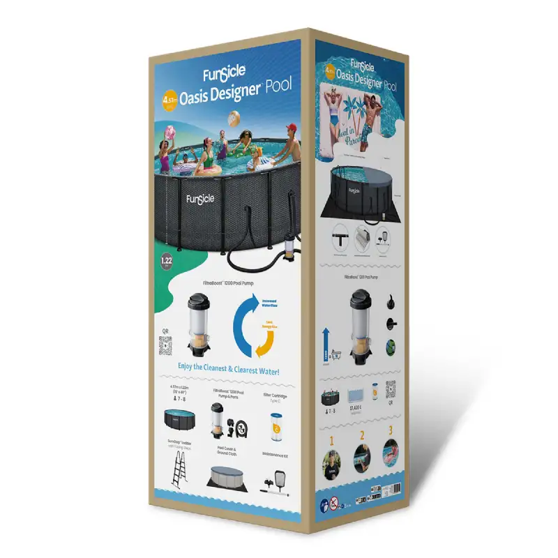 Piscine tubulaire ronde Funsicle noire Ø 4,57m x h1,22m