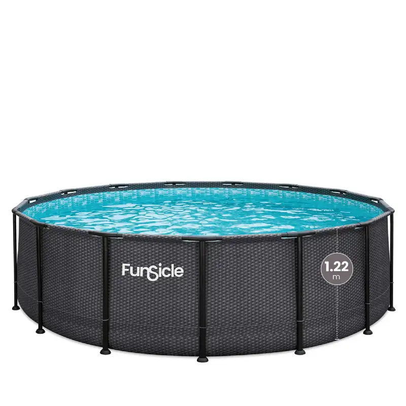 Piscine tubulaire ronde Funsicle noire Ø 4,57m x h1,22m