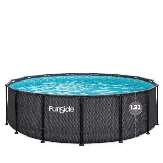 Piscine tubulaire ronde Funsicle noire Ø 4,57m x h1,22m