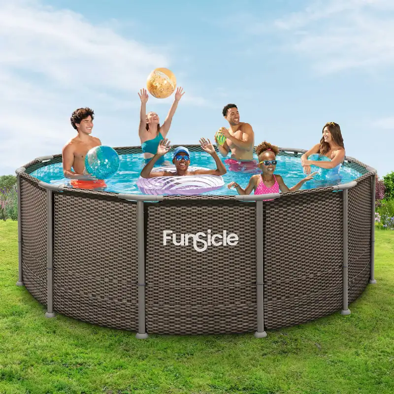 Piscine tubulaire ronde Funsicle marron Ø 3,66m x h1,22m