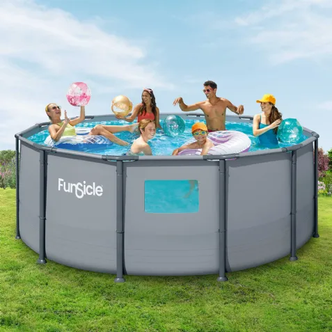 Piscine tubulaire ronde à hublot Funsicle Ø 3,66m x h1,22m