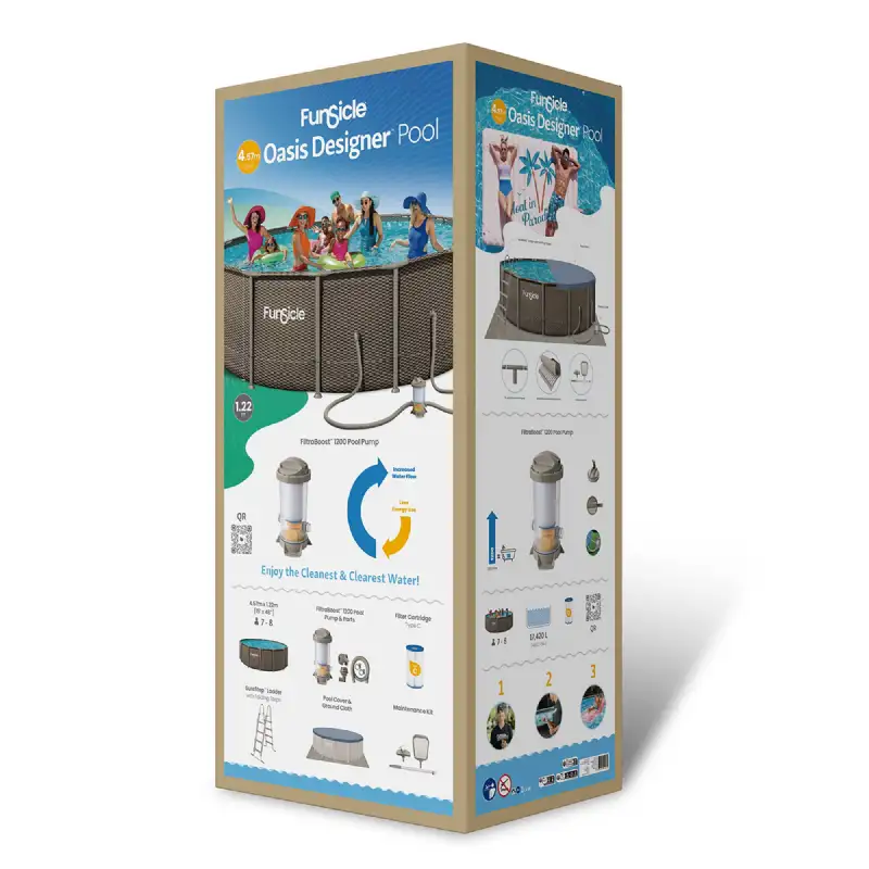 Piscine tubulaire ronde Funsicle marron Ø 4,57m x h1,22m