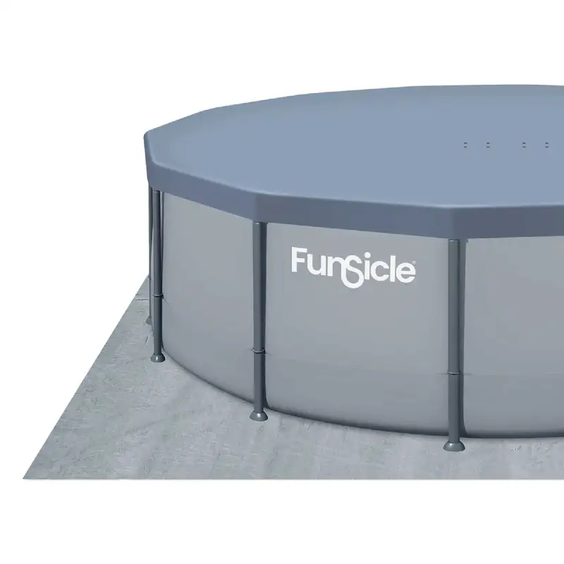 Piscine tubulaire ronde Funsicle gris uni Ø 4,57m x h1,22m