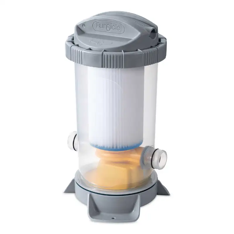 Piscine tubulaire ronde Funsicle gris uni Ø 4,57m x h1,22m