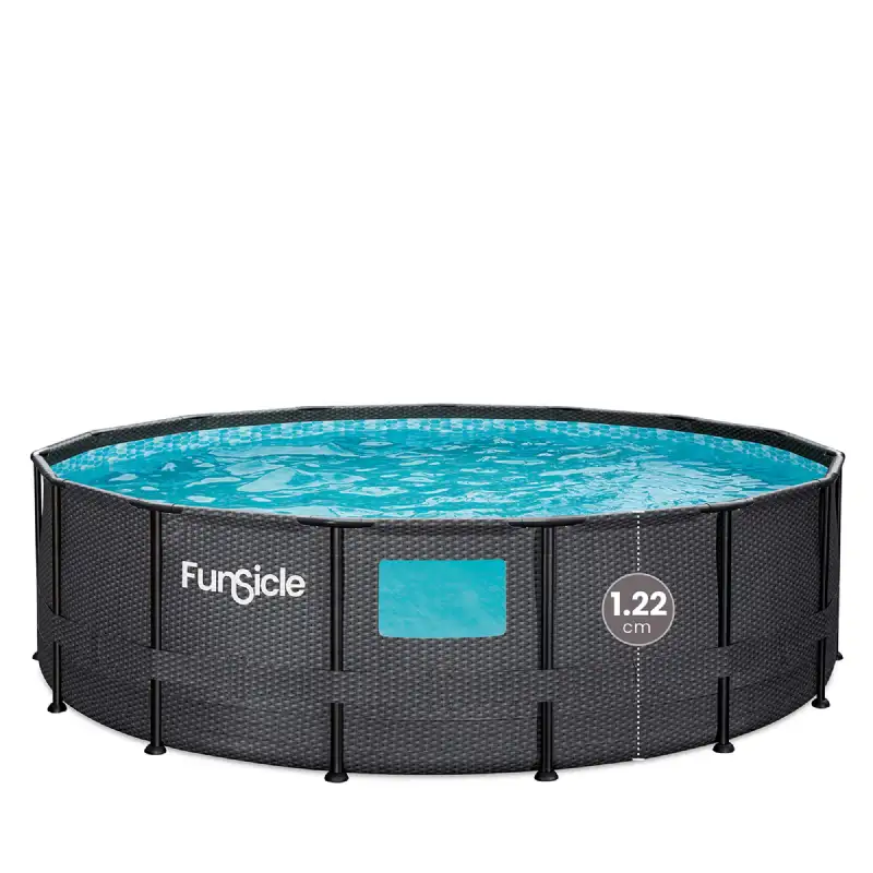 Piscine tubulaire hublot noire Ø4,57x H 1,22m Funsicle