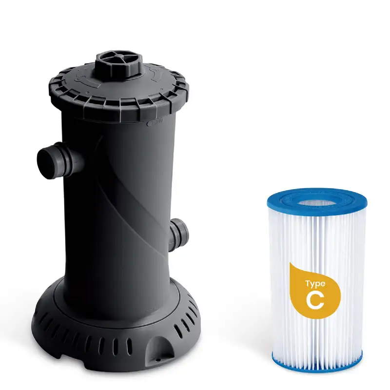 Piscine tubulaire hublot noire Ø4,57x H 1,22m Funsicle