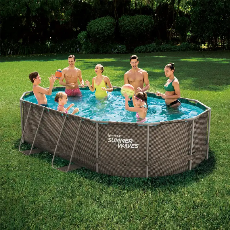 Piscine tubulaire aspect tressé 4,88x3,05x1,07m SUMMER WAVES