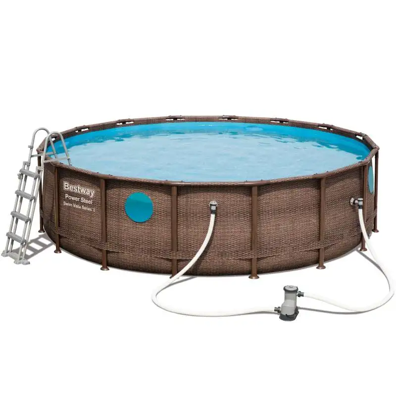 Piscine tubulaire ronde Bestway (Ø 4,88x1,22m) avec hublot