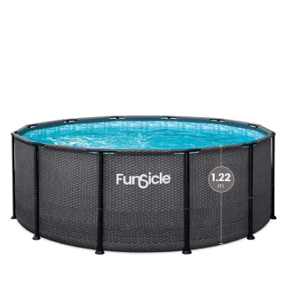 Piscine tubulaire ronde Funsicle noire Ø 3,66m x h1,22m