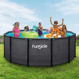 Piscine tubulaire ronde Funsicle noire Ø 3,66m x h1,22m