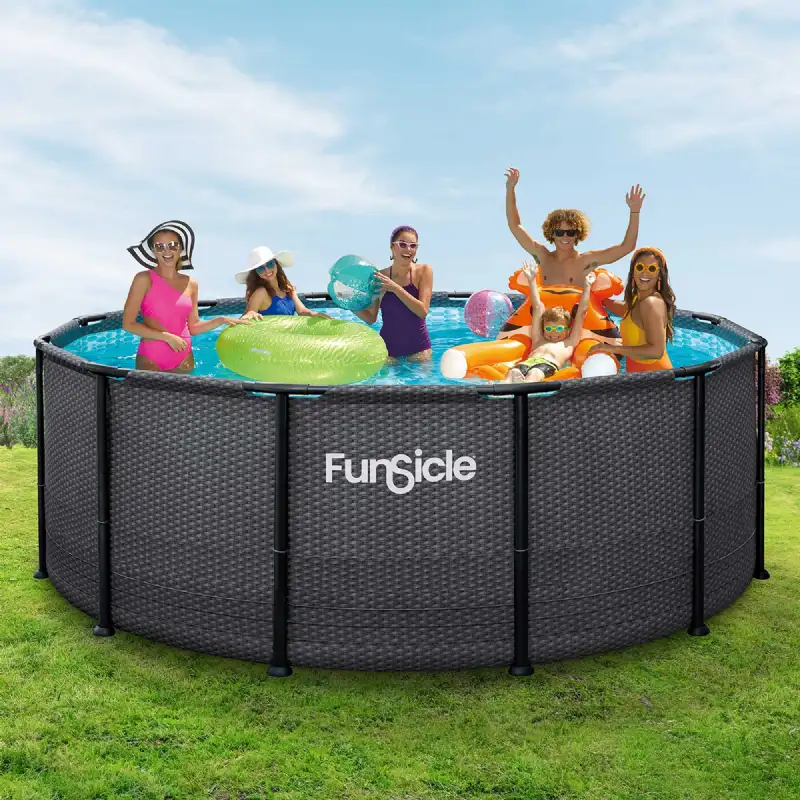 Piscine tubulaire ronde Funsicle noire Ø 3,66m x h1,22m