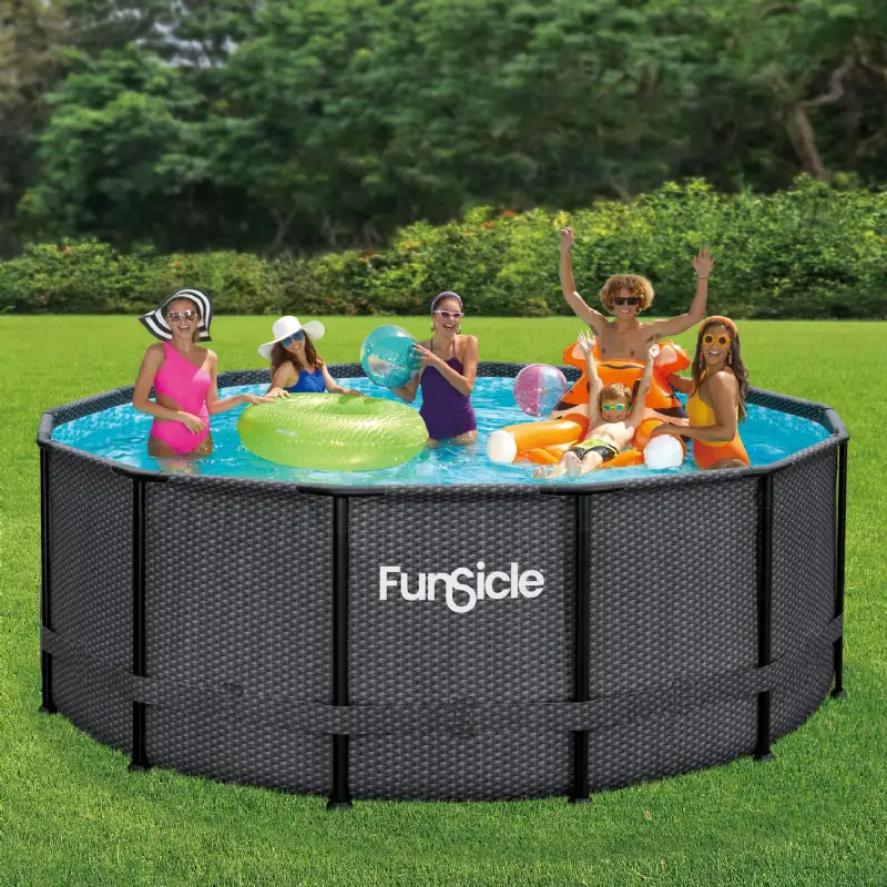 Piscine tubulaire ronde Funsicle noire Ø 3,66m x h1,22m