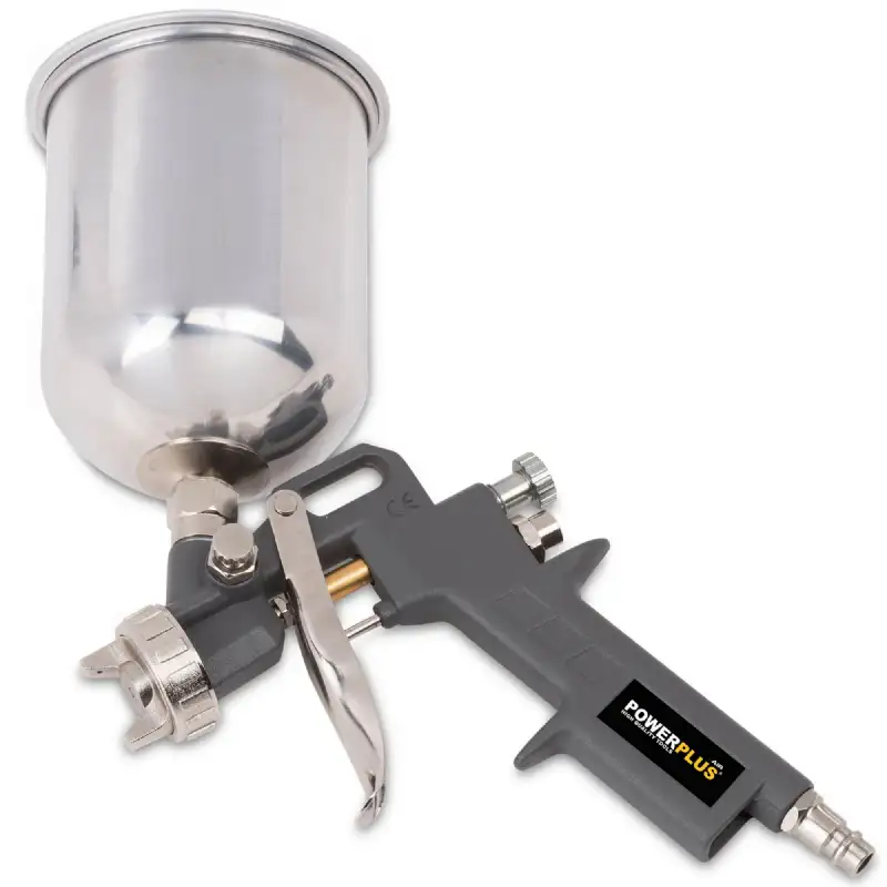 Pistolet peinture pneumatique avec godet haut