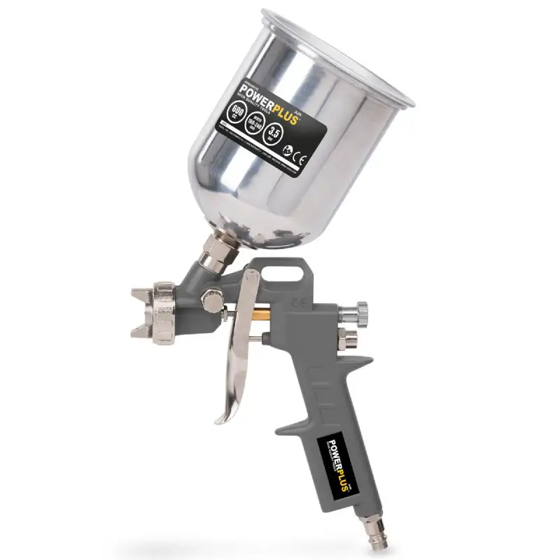Pistolet peinture pneumatique avec godet haut
