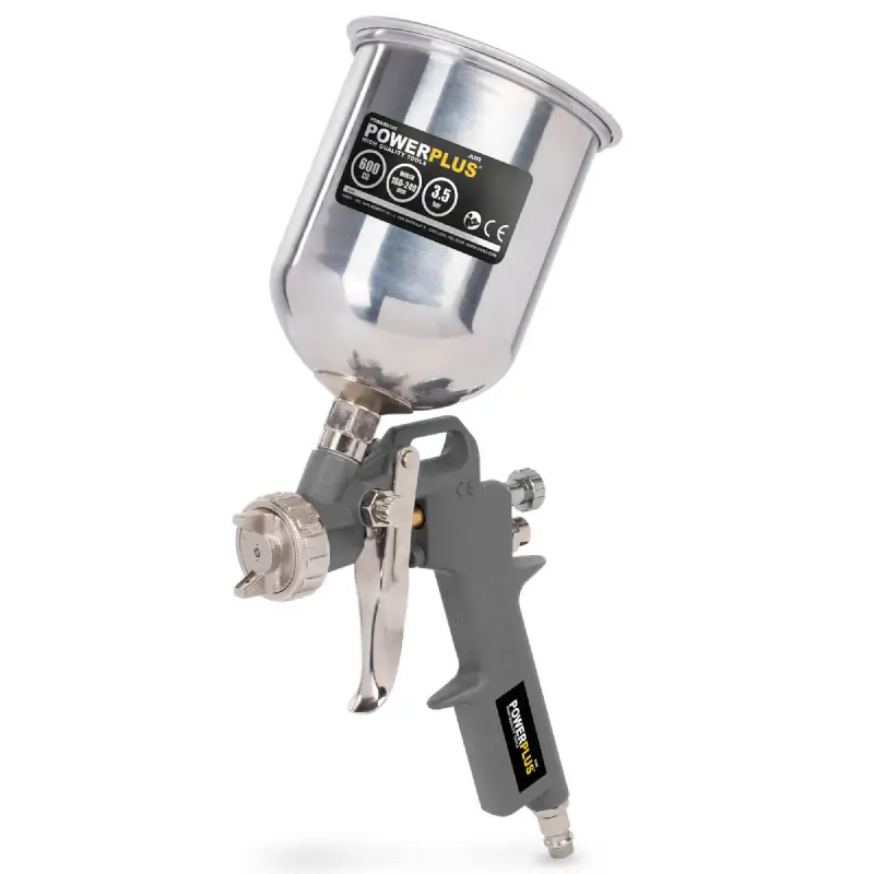 Pistolet peinture pneumatique avec godet haut