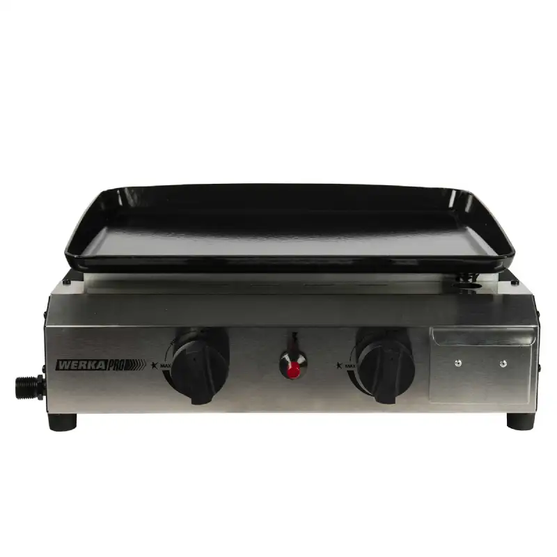 Plancha à gaz 2 brûleurs WERKA PRO